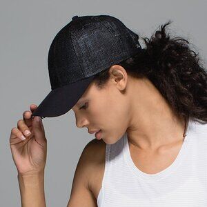 lululemon Baller Hat *Straw in Black / Banana Leaf Print